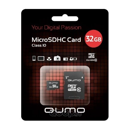 Карта памяти , Secure Digital Micro 32Gb, SDHC, class 10 QUMO купить 445 ₽