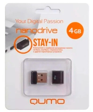 Накопитель Nanodrive, 4Gb USB 2.0 QUMO купить 421 ₽