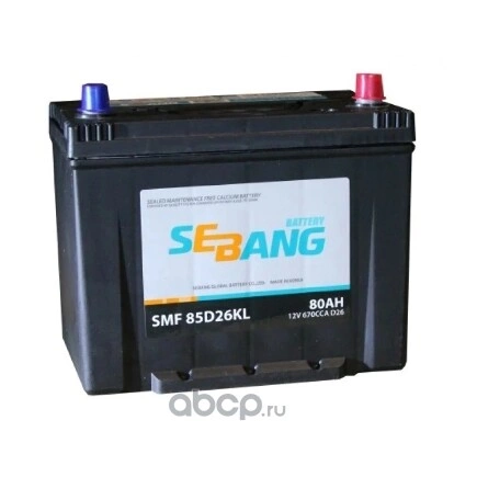 Аккумулятор SEBANG SMF 80 А/ч обратная R+ 260x175x225 EN670 А купить 8 857 ₽