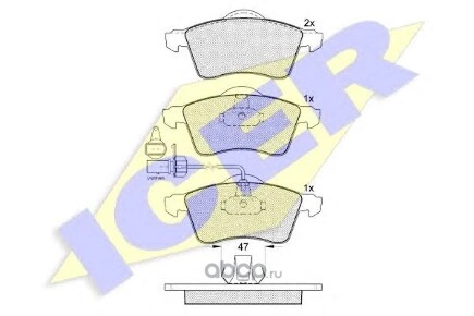 Колодки передние VW T4 99-> ICER купить 3 563 ₽