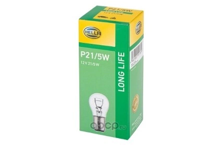 Лампа 12V P21/5W 21/5W HELLA LONG LIFE 1 шт. картон купить 76 ₽