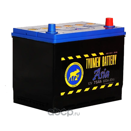 Аккумулятор TYUMEN BATTERY ASIA 75 А/ч обратная R+ 266x173x223 EN560 А купить 9 647 ₽