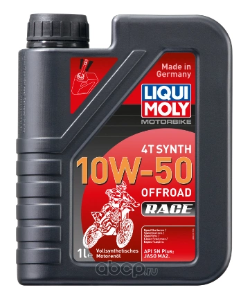 Масло моторное Liqui moly Motorbike 4T Synth Offroad Race 10W-50 синтетика 1 л купить 1 813 ₽