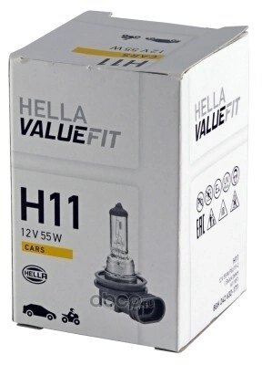 Лампа накаливания VALUEFIT, H11 12V 55W PGJ 192 HELLA купить 350 ₽