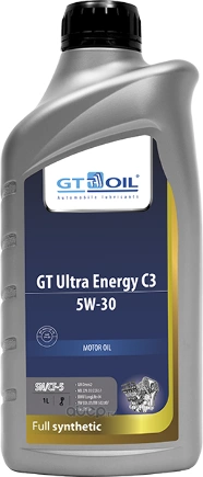 Масло моторное GT OIL GT Ultra Energy C3 5W-30 синтетическое 1 л купить 1 168 ₽