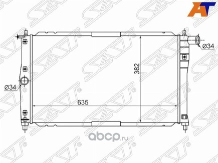 Радиатор DAEWOO/CHEVROLET LANOS 97-/ZAZ CHANCE 1.3/1.5/1.6 07-(трубчатый) SAT купить 3 757 ₽