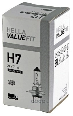 Лампа автомобильная H7 24V- 70W (PX26d) Valuefit (Hella) HELLA купить 251 ₽