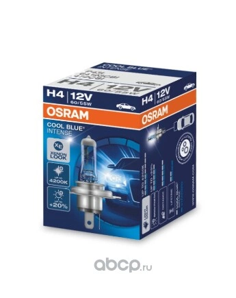 Лампа 12V H4 60/55W P43t OSRAM COOL BLUE INTENSE 1 шт. картон купить 2 137 ₽