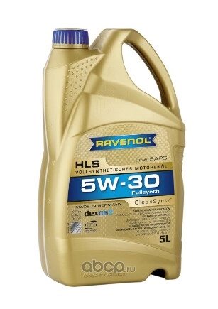 Масло моторное Ravenol HLS 5W-30 синтетика 5 л купить 6 281 ₽