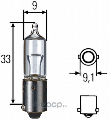 Лампа галогеновая  H10W BA9s 12V 10W 10 шт. купить 329 ₽