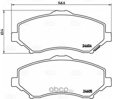 Колодки торм. для а/м Jeep Wrangler (07-)/Chrysler Voyager (07-) диск. перед. TRIALLI купить 2 128 ₽