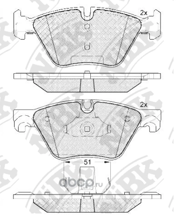 Колодки передние BMW 5:F07/F10/F11 7:F02/F04 NIBK купить 6 828 ₽