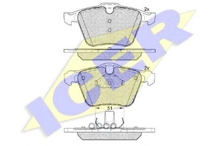 Колодки передние FORD S-Max/Galaxy / VOLVO S60/S80/V60/V70/XC70 ICER купить 4 423 ₽