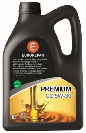 Масло моторное EUROREPAR Premium C2 5W-30 синтетика 5 л купить 4 252 ₽