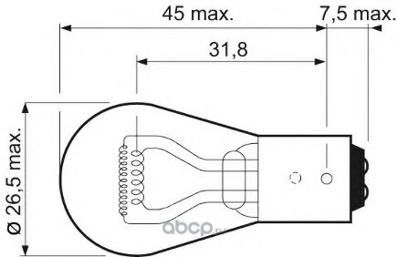 Лампа 12V P21/5W 21/5W VALEO 2 шт. картон купить 120 ₽