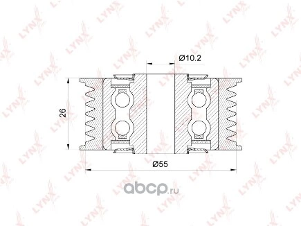 Ролик обводной приводного ремня PSA C-Cross./MITSUBISHI 2010-> /2.0L 150pS/160pS LYNXauto купить 2 754 ₽