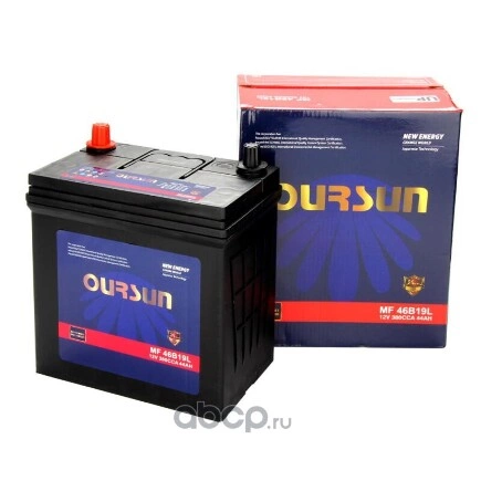 Аккумулятор OURSUN JIS MF 44 А/ч R+ (0) 222x196x128 EN380 А купить 5 528 ₽