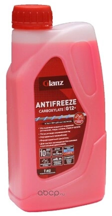 Антифриз GLANZ Carboxylate G12+ готовый -40C красный 1 кг купить 153 ₽