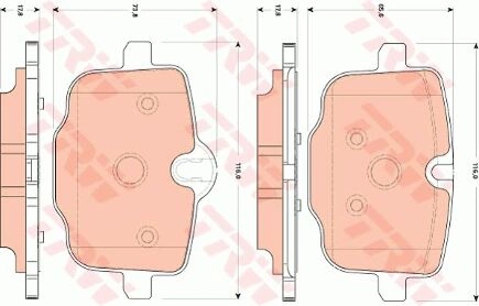 Колодки задние BMW 5(G30)/7(G11/G12)/X3 III (G01)/X5 IV (G05) TRW купить 5 904 ₽