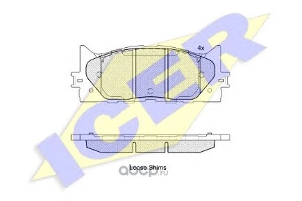 Колодки передние TOYOTA CAMRY 06-> ICER купить 3 263 ₽