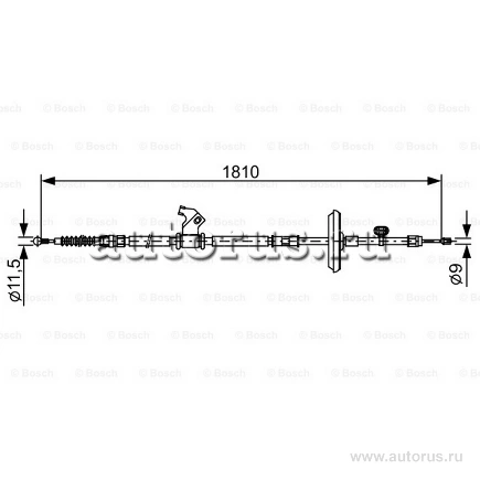 Трос ручного тормоза CHEVROLET CRUZE 1810 мм лев. BOSCH купить 2 892 ₽