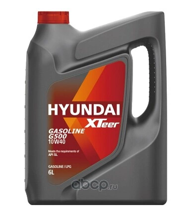 Масло моторное Hyundai Xteer Gasoline G500 SL 10W-40 6 л купить 2 839 ₽