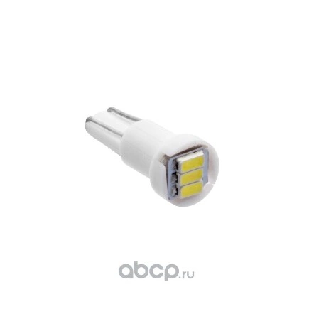 Лампа светодиодная 12V T 5 3SMD W2,0x4,6D WHITE (3014) (панель приборов) Маяк купить 39 ₽