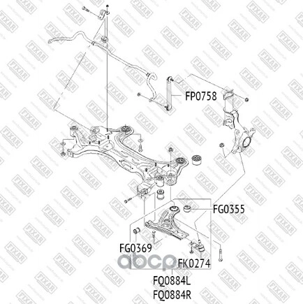 Рычаг передний нижний R CHEVROLET Aveo/Kalos 05-> FIXAR купить 2 429 ₽