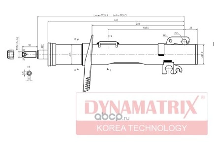 Амортизатор подвески газонаполненный DYNAMATRIX-KOREA купить 2 496 ₽