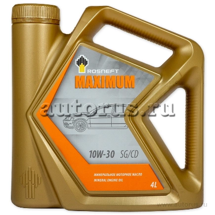 Масло моторное Rosneft Maximum 10W-30 минеральное 4 л купить 1 050 ₽