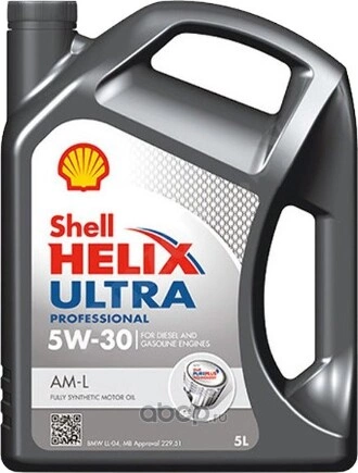 Масло моторное SHELL Helix Ultra Professional AM-L 5W-30 синтетическое 5 л купить 4 880 ₽