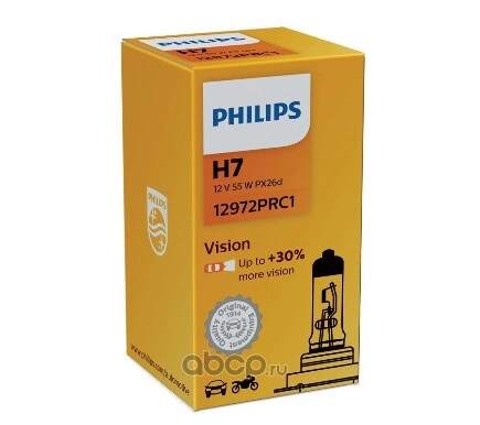 Лампа 12V H7 55W +30% PHILIPS Premium 1 шт. картон купить 367 ₽