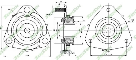 Опора амортизатора переднего Ford Fiesta, Mazda 2 1.251.6/1.4TDCi 01 SENSEN купить 635 ₽