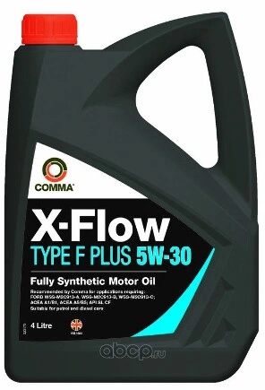 Масло моторное COMMA X-FLOW TYPE F PLUS 5W-30 синтетика 4 л купить 3 608 ₽