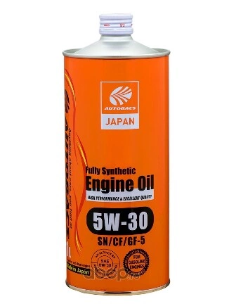 Масло моторное AUTOBACS Engine Oil 5W-30 синтетическое 1 л купить 983 ₽