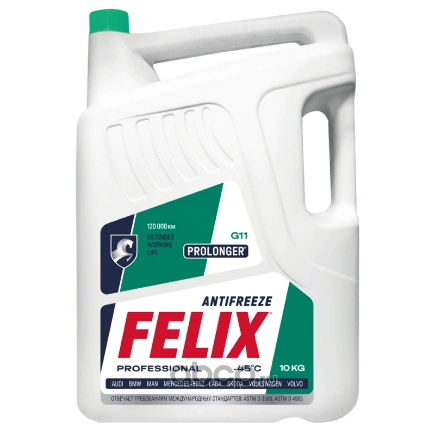 Антифриз Felix PROLONGER готовый -40C зеленый 10 кг купить 1 920 ₽