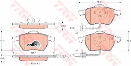 Колодки тормозные передние с датчиком TRW купить 5 057 ₽