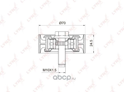 Ролик обводной приводного ремня MITSUBISHI ASX 1.8-2.0 10> / Lancer 1.8-2.0 08> LYNXauto купить 1 563 ₽