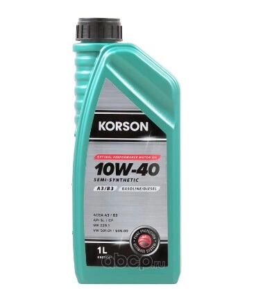 KS00041 SEMI-SYNTHETIC 10W-40 A3/B3 1л (полусинт. мотор. масло) KORSON купить 426 ₽