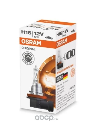 Лампа 12V H16 19W PGJ19-3 OSRAM ORIGINAL LINE 1 шт. картон купить 1 187 ₽