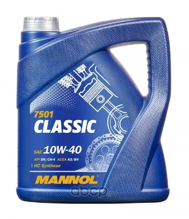 Масло моторное MANNOL Classic 10W-40 полусинтетическое 4 л купить 2 021 ₽