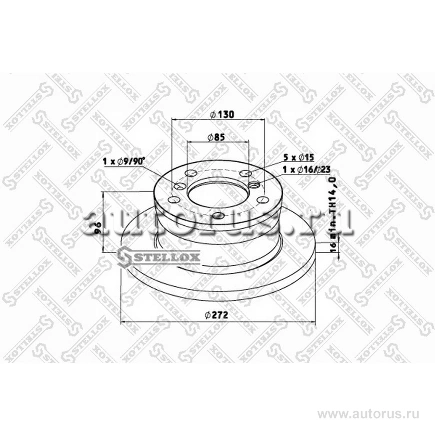 Диск тормозной 272x97x16x85 n5+n1d17 Omn MB Sprinter STELLOX купить 2 899 ₽