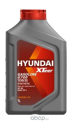 Масло моторное HYUNDAI XTeer Gasoline G700 10W-30 синтетика 1 л купить 619 ₽