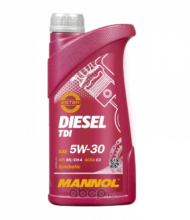 Масло моторное MANNOL DIESEL TDI 5W-30 1 л купить 934 ₽