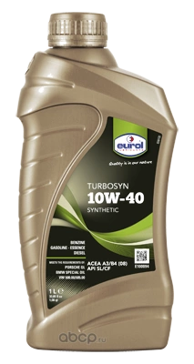 Масло моторное EUROL Turbosyn 10W-40 полусинтетика 1 л купить 768 ₽