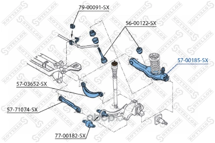 Рычаг задний нижний Ford Focus 98-04 STELLOX 57-00185-SX купить 3 495 ₽