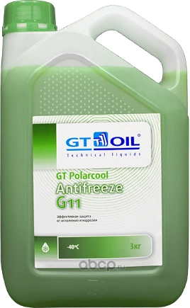 Антифриз GT OIL GT Polarcool G11 G11 готовая -40C зеленый 3 кг купить 655 ₽