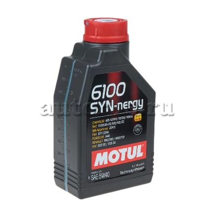 Масло моторное Motul 6100 Syn-Nergy 5W-40 синтетическое 1 л купить 1 228 ₽