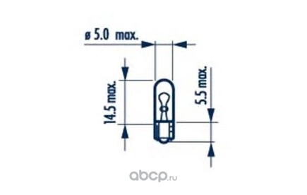 Лампа галогеновая  W2, 3W W2x4.6d 12V 2.3W 10 шт. купить 46 ₽