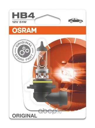 Лампа 12V HB4 51W P22d OSRAM ORIGINAL LINE 1 шт. блистер купить 702 ₽